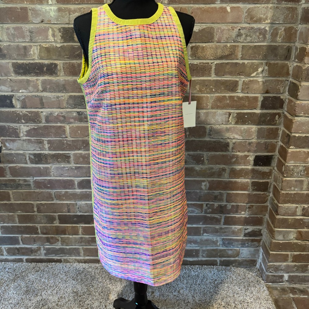 Alex Marie Women's Knit Sleeveless Dress Rainbow Multicolor Size 8